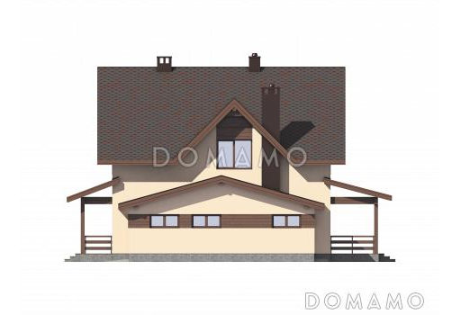 Проект дома из газобетона с спальней на первом этаже / Фасад 4