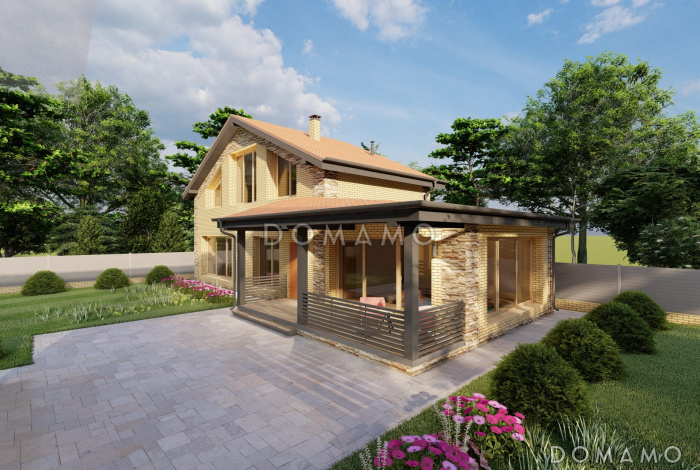 Проект бани с бассейном и двумя комнатами на мансарде