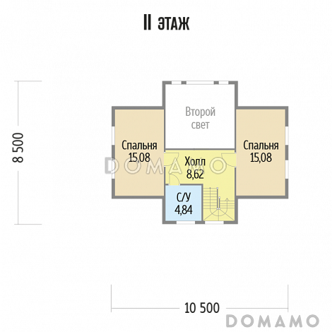 Проект загородного дома из клееного бруса со вторым светом / План мансардного этажа