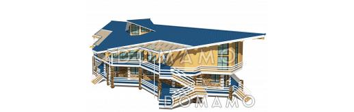 Проект дома для отдыха с мансардой, террасой и эркером / Фасад 3