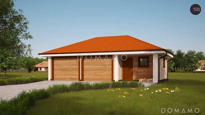 Проект гаража из газобетона для двух авто с техническим помещением