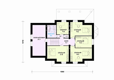 Проект дома из газобетона с выразительным фасадом / План мансардного этажа