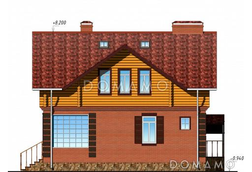 Проект одноэтажного дома с просторной мастерской на мансардном этаже / Фасад 4