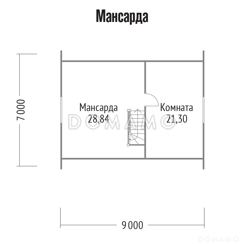 Проект дома с логичной планировкой внутреннего пространства / План мансардного этажа
