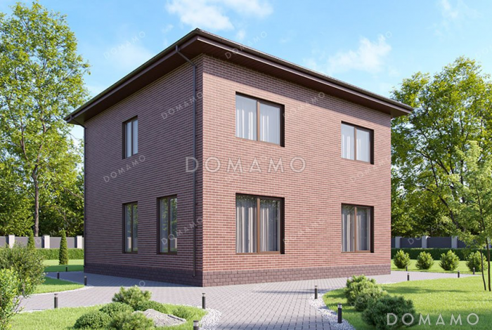 Проект двухэтажного дома с тремя спальнями и большой гостиной