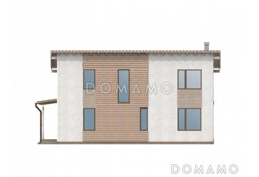 Проект каркасного дома с односкатной крышей / Фасад 4