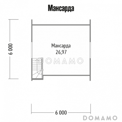 Проект каркасного дома без санузла / План мансардного этажа